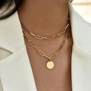 14K Gold Filled Paper Clip Gold Filled Necklace